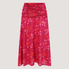 Pink Floral Print Layered Silk 2-in-1 Skirt Dress