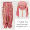 Pink & Gold Animal Print Sari Wrap Top