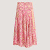 Pink and gold animal print, recycled Indian sari silk, strapless dress 2-in-1 A-line skirt designed by OMishka