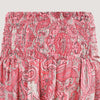 Pink paisley motif print, recycled Indian sari silk 2-in-1 A-line skirt dress designed by OMishka