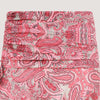Pink floral paisley motif print, recycled Indian sari silk, A-line skirt 2-in-1 dress designed by OMishka