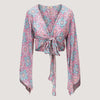 Pink Swirl Print Sari Wrap Top