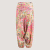 Green Ditsy Floral Silk Harem Trousers 2-in-1 Jumpsuit