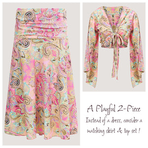 Pink Swirl Print Sari Wrap Top
