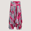 Pink & Teal Batik Layered Silk 2-in-1 Skirt Dress
