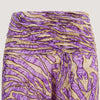 Purple and gold animal print, recycled Indian sari silk, 2-in-1 harem pants bandeau jumpsuit designed by OMishka