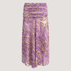 Black & Gold Floral Layered Silk 2-in-1 Skirt Dress