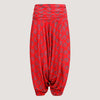 Red birch leaf harem trousers 2-in-1 bandeau jumpsuit designed by OMishka