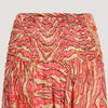 Red and gold animal print, recycled Indian sari silk, 2-in-1 harem pants bandeau jumpsuit designed by OMishka