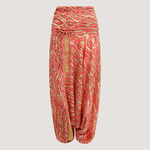 Teal & Gold Animal Print Silk 2-in-1 Skirt Dress