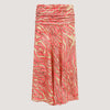Tropical Leaf Print Layered Silk 2-in-1 Skirt Dress