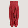 Red shell bandeau jumpsuit 2-in-1 harem pants designed by OMishka