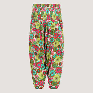 Retro flower bandeau jumpsuit 2-in-1 harem pants designed by OMishka