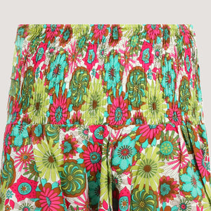 Retro flower print 2-in-1 harem pants jumpsuit designed by OMishka