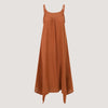 Green & Orange Batik Layered Silk 2-in-1 Skirt Dress