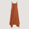 Rust orange hanky hem midi dress with a plait strap detail designed by OMishka