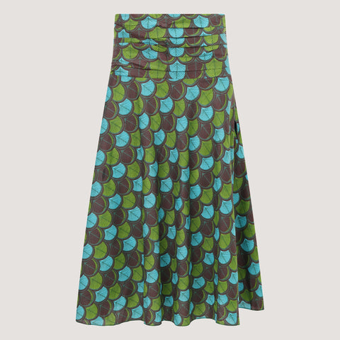 Forest Leaves Print 2-in-1 Skirt Dress