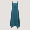 Green Floral Print Layered Silk 2-in-1 Skirt Dress