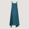 Teal Linen Hanky Hem Maxi Dress