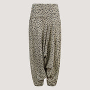 White Shell Print Harem Trousers 2-in-1 Jumpsuit