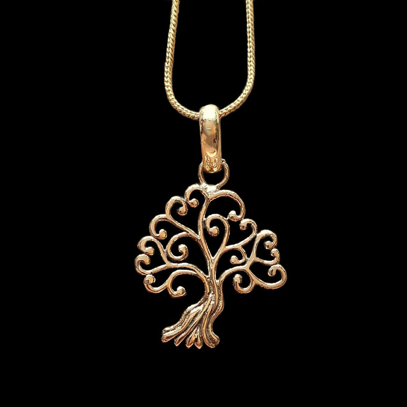 Open tree of life brass pendant.
