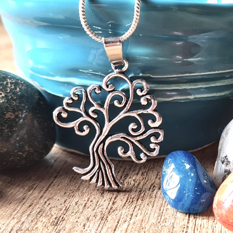Open tree of life pendant necklace.
