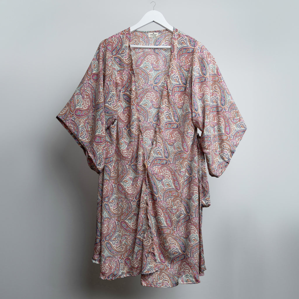 Pink Paisley Midi Kimono