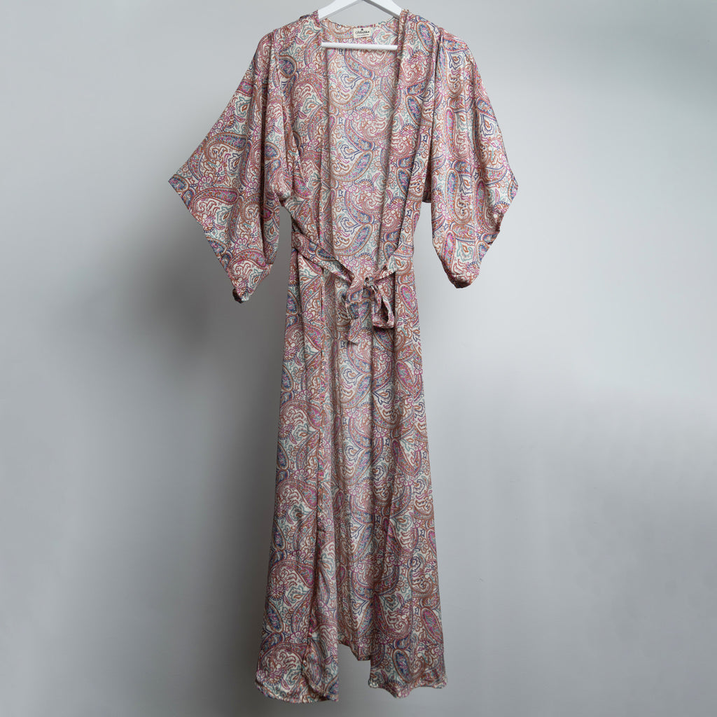 Pink Paisley Maxi Kimono