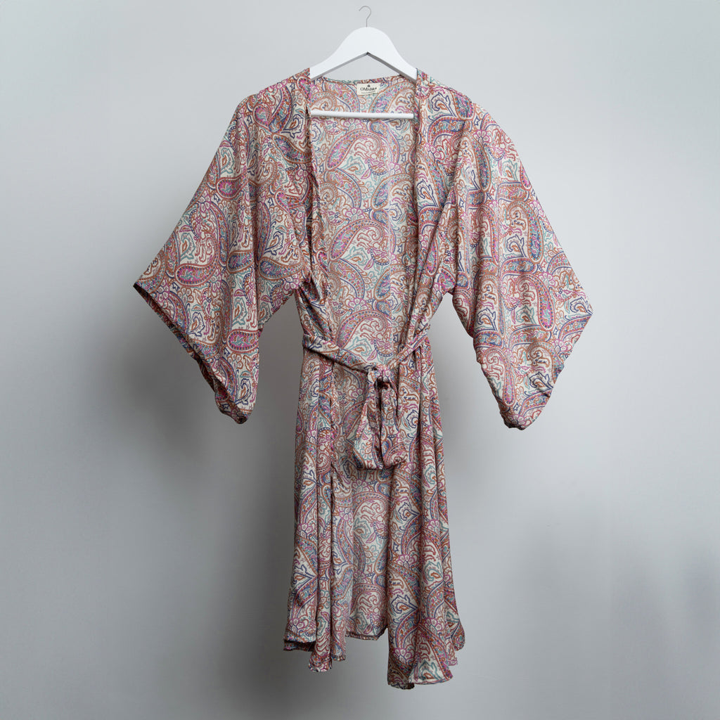 Pink Paisley Midi Kimono