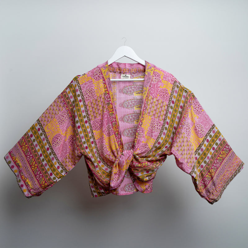 Pink Retro Garden Kimono Jacket