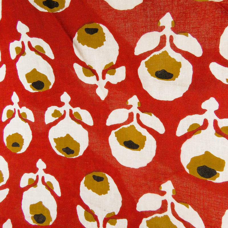 Bindy Flower - Red Block Print Skirt Dress