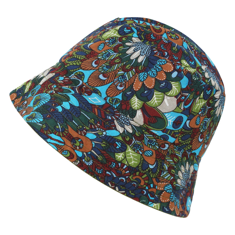 Forest Green Block Print - Reversible Bucket Hat