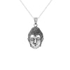 Silver Buddha head pendant.