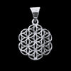 Silver flower of life pendant necklace.