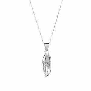 Solid silver Gyan Mudra hand pendant.