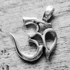 Open Om silver pendant.
