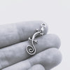 Tiny silver gecko pendant charm.