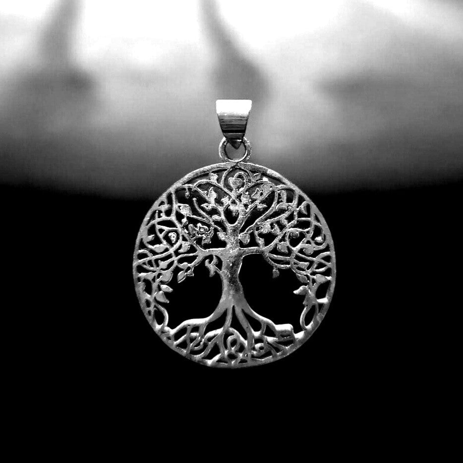 Silver tree of life pendant necklace.