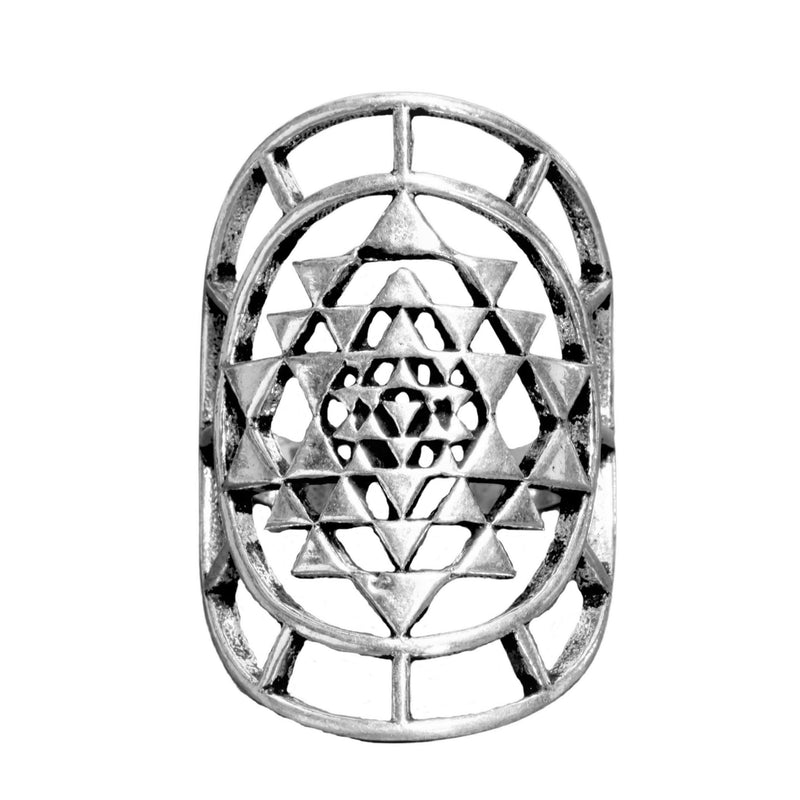 Sterling Silver Sri Yantra Ring / Sacred Geometry Silver Shri Yantra Ring /  Mandala Ring / Women or Men's Tantric Ring R308 - Etsy