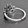 An adjustable, dainty, solid silver lotus flower ring designed by OMishka.