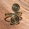 Pure Brass Striped Toe Ring