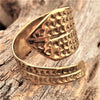 An adjustable, handmade pure brass, chunky dotted wrap ring designed by OMishka.