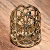 An adjustable, chunky, nickel free pure brass, double layered seed of life ring designed by OMishka.