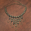 Handmade nickel free pure brass, decorative open teardrop, adjustable choker chain necklace designed by OMishka.