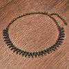 Handmade nickel free pure brass, decorative patterned Banjara chain link necklace designed by OMishka.