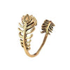 An adjustable, nickel free pure brass, dainty peacock feather wrap ring designed by OMishka.
