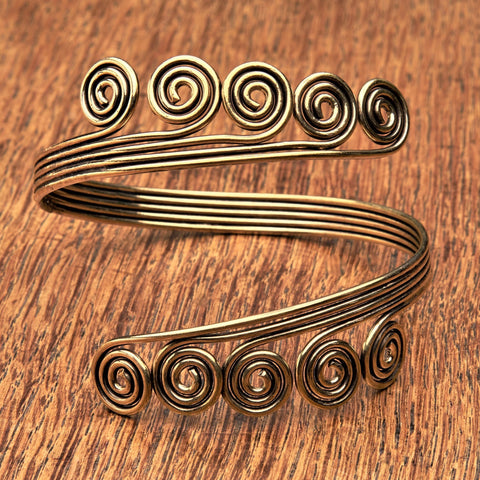 Adjustable Pure Brass Multi Spiral Drop Necklace