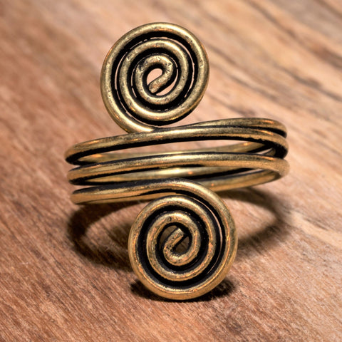 Pure Brass Spiral Toe Ring