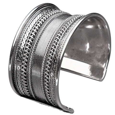 Silver Geometric Cuff Bracelet