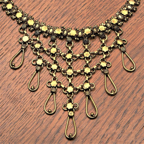 Thin Beaded Pure Brass Anklet